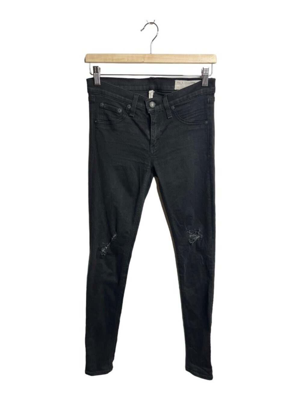 Rag & Bone Legging Jeans Dark Gray Size 26 Skinny Ripped Destroyed